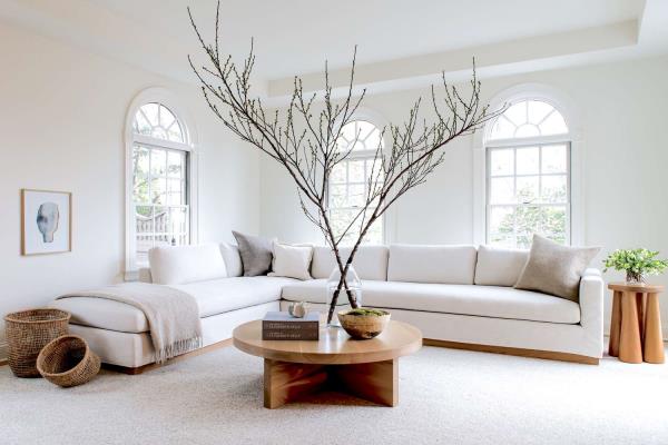 Large living room with oversized decor.