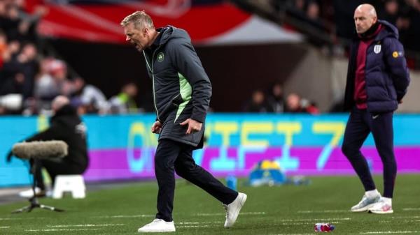 A frustrated Heimir Hallgrimsson during the defeat to England